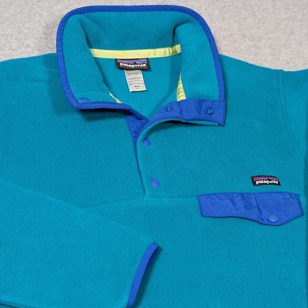 Patagonia Synchilla Snap-T Mens Small Retro Style Fleece Pullover Blue